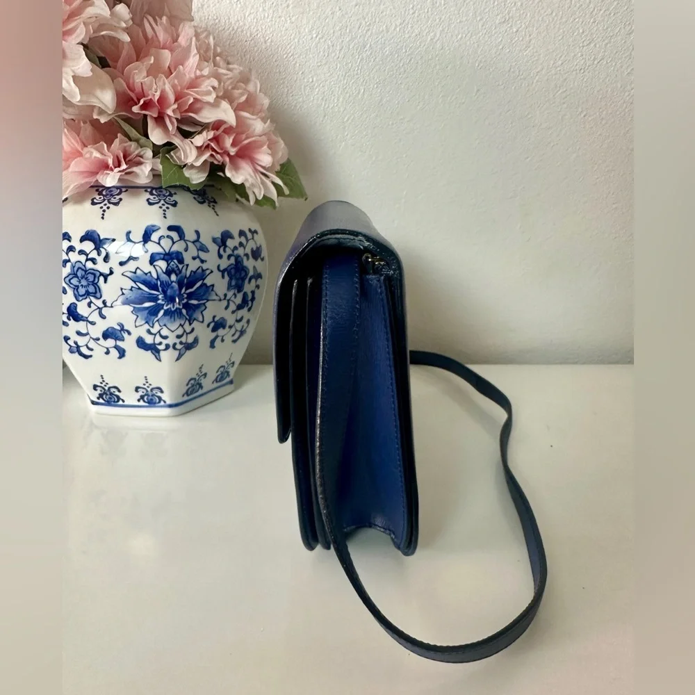 Celine medium box bag in blue and leige leather - Picture 5 of 10